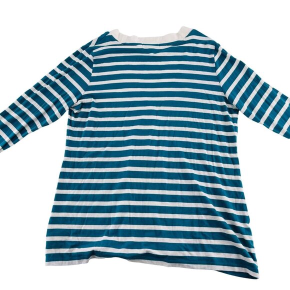 Coldwater Creek Womens Striped Cardigan Sweater Size S 8 Blue & White Cotton Ble - Picture 5 of 6